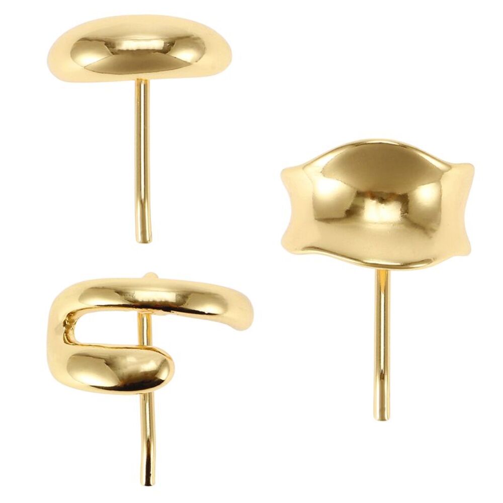 3 Pcs Ponytail Buckle Strong Hold Decorative Hair Jaw Clips Gold Tone